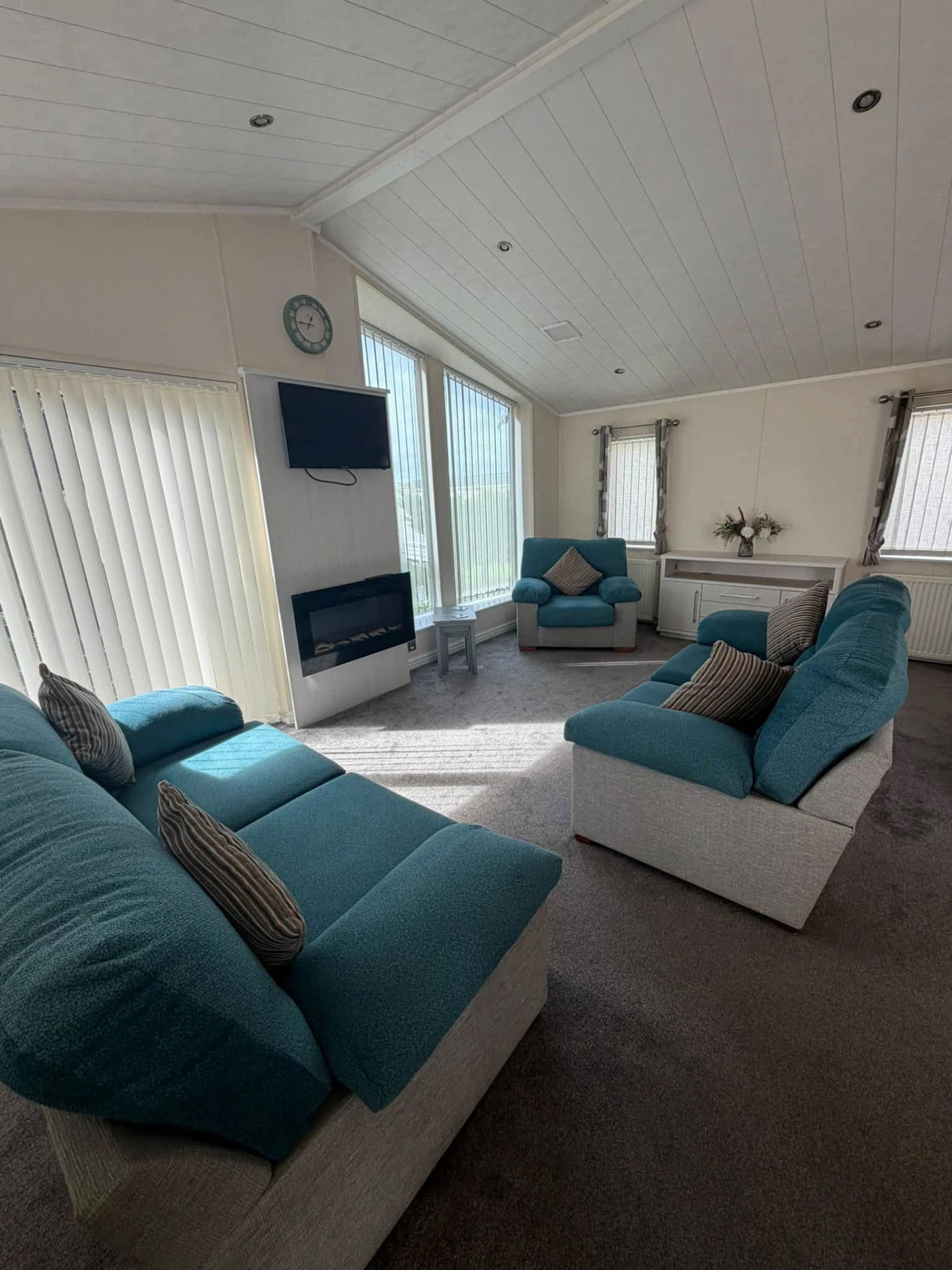 Freshly cleaned holiday home living room